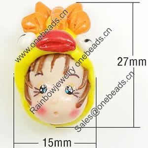 Fimo(Polymer Clay) Beads, Handmade, 27x17x15mm, Hole:Approx 2mm, Sold by PC