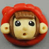 Fimo(Polymer Clay) Beads, Handmade, 22x19x14mm, Hole:Approx 2mm, Sold by PC