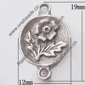 Connector, Zinc Alloy Jewelry Findings, 12x19mm, Sold by Bag