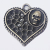 Pendant, Zinc Alloy Jewelry Findings, Heart 19x19mm, Sold by Bag