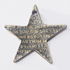Pendant, Zinc Alloy Jewelry Findings, Star 22mm, Sold by Bag