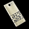 Pendant, Zinc Alloy Jewelry Findings, Rectangle 12x26mm, Sold by Bag