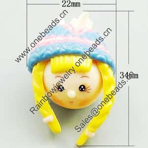 Fimo(Polymer Clay) Beads, Handmade, 34x22x20mm, Hole:Approx 2mm, Sold by PC