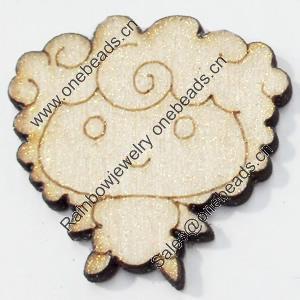 Wood Cabochons, No-Hole Jewelry findings, 30x28mm, Sold by PC