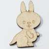 Wood Cabochons, No-Hole Jewelry findings, Rabbit, 23x35mm, Sold by PC