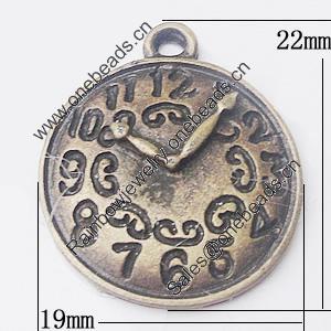 Pendant, Zinc Alloy Jewelry Findings, 19x22mm, Sold by Bag