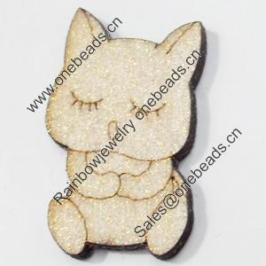 Wood Cabochons, No-Hole Jewelry findings, 17x30mm, Sold by PC