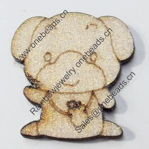 Wood Cabochons, No-Hole Jewelry findings, Dog, 24x25mm, Sold by PC
