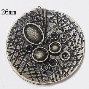 Pendant, Zinc Alloy Jewelry Findings, 26mm, Sold by Bag
