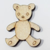 Wood Cabochons, No-Hole Jewelry findings, Bear, 22x28mm, Sold by PC
