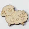 Wood Cabochons, No-Hole Jewelry findings, Sheep, 26x26mm, Sold by PC