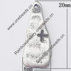 Pendant, Zinc Alloy Jewelry Findings, Nugget 8x20mm, Sold by Bag