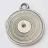 Pendant, Zinc Alloy Jewelry Findings, Flat Round 12x14mm, Sold by Bag
