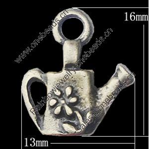 Pendant, Zinc Alloy Jewelry Findings, 13x16mm, Sold by Bag
