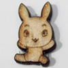 Wood Cabochons, No-Hole Jewelry findings, Rabbit, 11x18mm, Sold by PC