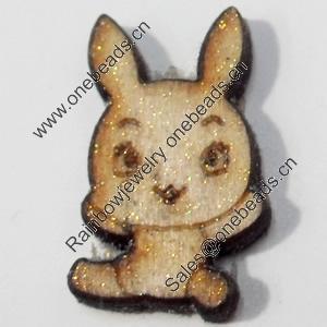 Wood Cabochons, No-Hole Jewelry findings, Rabbit, 11x18mm, Sold by PC