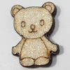 Wood Cabochons, No-Hole Jewelry findings, Bear, 10x16mm, Sold by PC