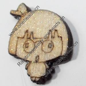 Wood Cabochons, No-Hole Jewelry findings, 15x12mm, Sold by PC