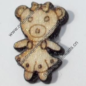 Wood Cabochons, No-Hole Jewelry findings, 10x17mm, Sold by PC