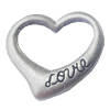 Pendant, Zinc Alloy Jewelry Findings, Hollow Heart 18x16mm, Sold by Bag