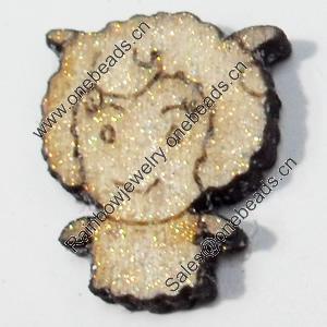 Wood Cabochons, No-Hole Jewelry findings, 12x15mm, Sold by PC