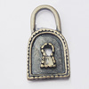 Pendant, Zinc Alloy Jewelry Findings, Lock 11x20mm, Sold by Bag