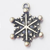 Pendant, Zinc Alloy Jewelry Findings, Snow 15x20mm, Sold by Bag