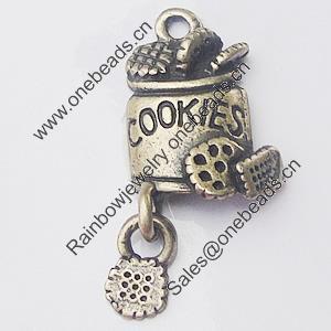 Pendant, Zinc Alloy Jewelry Findings, 12x18mm, Sold by Bag