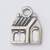 Pendant, Zinc Alloy Jewelry Findings, House 13x17mm, Sold by Bag