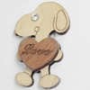 Wood Cabochons, No-Hole Jewelry findings, Dog, 25x40mm, Sold by PC