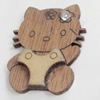 Wood Cabochons, No-Hole Jewelry findings, Cat, 28x35mm, Sold by PC