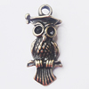 Pendant, Zinc Alloy Jewelry Findings, Owl 10x25mm, Sold by Bag