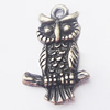 Pendant, Zinc Alloy Jewelry Findings, Owl 12x20mm, Sold by Bag