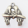 Pendant, Zinc Alloy Jewelry Findings, Bird 18x19mm, Sold by Bag