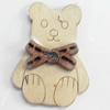 Wood Cabochons, No-Hole Jewelry findings, Bear, 27x34mm, Sold by PC