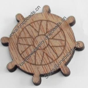 Wood Cabochons, No-Hole Jewelry findings, 25x24mm, Sold by PC