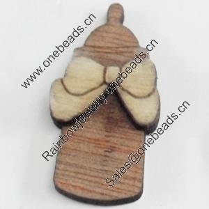 Wood Cabochons, No-Hole Jewelry findings, 15x31mm, Sold by PC