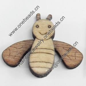 Wood Cabochons, No-Hole Jewelry findings, Bee, 30x25mm, Sold by PC