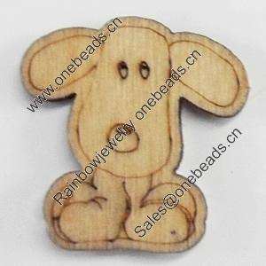 Wood Cabochons, No-Hole Jewelry findings, Dog, 20x21mm, Sold by PC