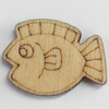 Wood Cabochons, No-Hole Jewelry findings, Fish, 22x16mm, Sold by PC