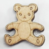 Wood Cabochons, No-Hole Jewelry findings, Bear, 19x20mm, Sold by PC