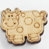 Wood Cabochons, No-Hole Jewelry findings, Cow, 22x18mm, Sold by PC