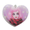 Resin Pendant, No-Hole Jewelry findings, Heart 27x24mm, Sold by Bag