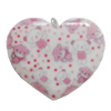 Resin Pendant, Heart 27x24mm, Sold by Bag