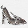 Zinc Alloy Charm/Pendant with Crystal, 37x30mm, Sold by PC