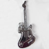 Zinc Alloy Charm/Pendant with Crystal, guitar, 20x60mm, Sold by PC