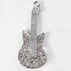 Zinc Alloy Charm/Pendant with Crystal, guitar, 21x52mm, Sold by PC