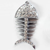 Zinc Alloy Charm/Pendant with Crystal, 27x53mm, Sold by PC
