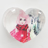 Resin Cabochons, No-Hole Jewelry findings, Heart 28x24mm, Sold by Bag