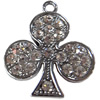 Zinc Alloy Charm/Pendant with Crystal, 35x40mm, Sold by PC